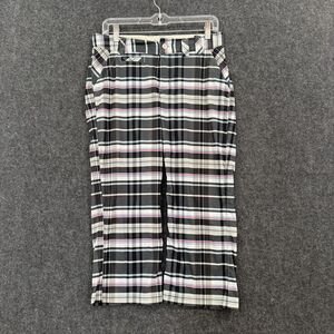 Columbia Titanium Capri Pants Women's 6 Gray Black Plaid Stretch Outdoor Hiking